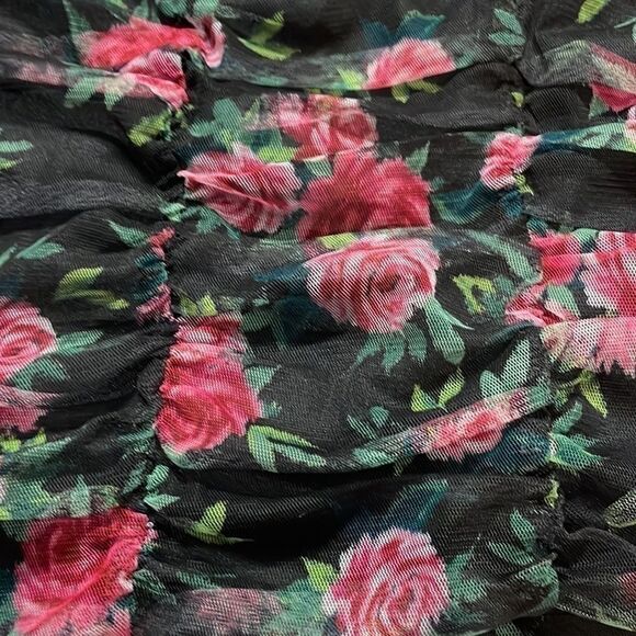 Art Class Girls Long Sleeve Sheer flowered blouse size 10-12 - Picture 7 of 8